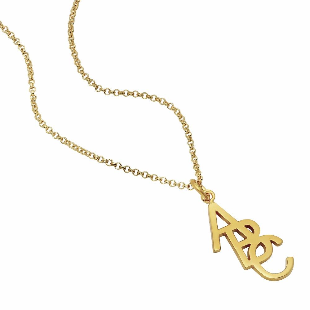 Triple on sale initial necklace