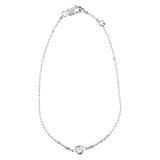Natalia's 925 Sterling Silver Single Bezel Bracelet - 1/10 Carat Diamond - GNRTN